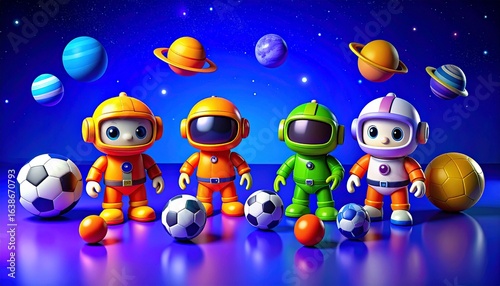 animated illustrations of children with space objects 11