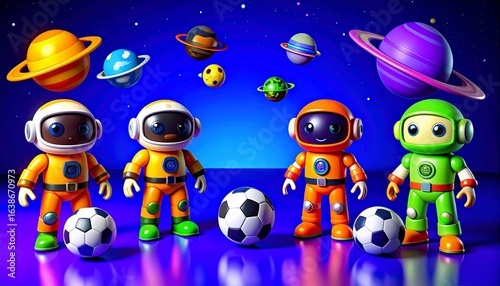 animated illustrations of children with space objects 32