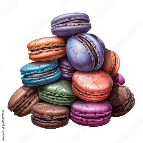 macaroons on a wooden table