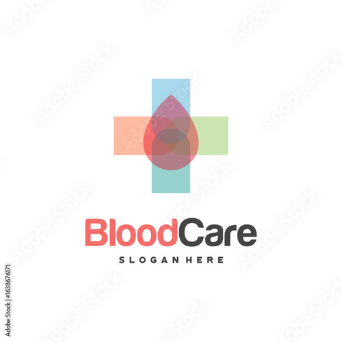 Free Download Blood Care logo designs Concept vector, Blood and Plus logo Healthcare symbol icon vector - GFXLoad