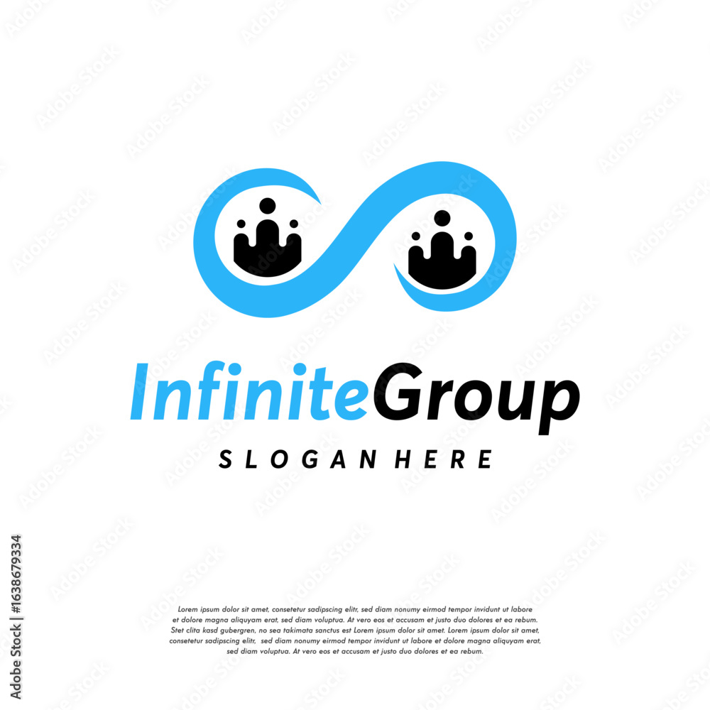 Infinity Group People logo designs concept vector, Community logo designs symbol template Infinity Group People logo designs concept vector, Community logo designs symbol template