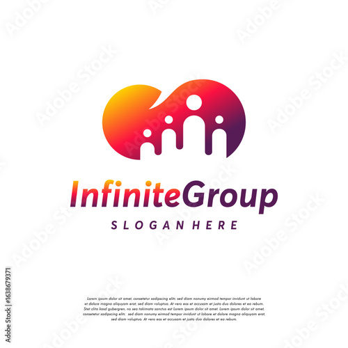 Infinity Group People logo designs concept vector, Community logo designs symbol template