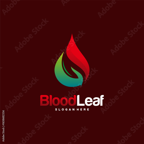 Blood Leaf Logo designs concept vector, Donor logo designs template, design concept, logo, logotype element for template