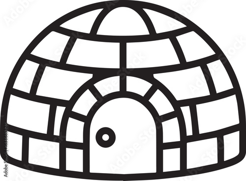 igloo winter shelter vector icon representing inuit arctic dwelling with minimalist silhouette on white background