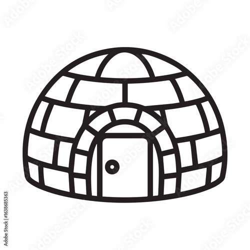 traditional arctic igloo illustration depicting inuit snow house in simple vector style for winter themed projects