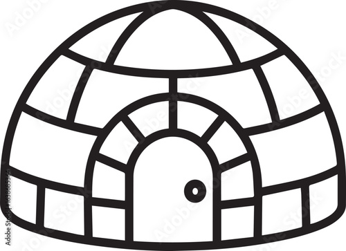 cold climate dwelling icon showing classic igloo structure used by inuit people in snowy polar regions as shelter