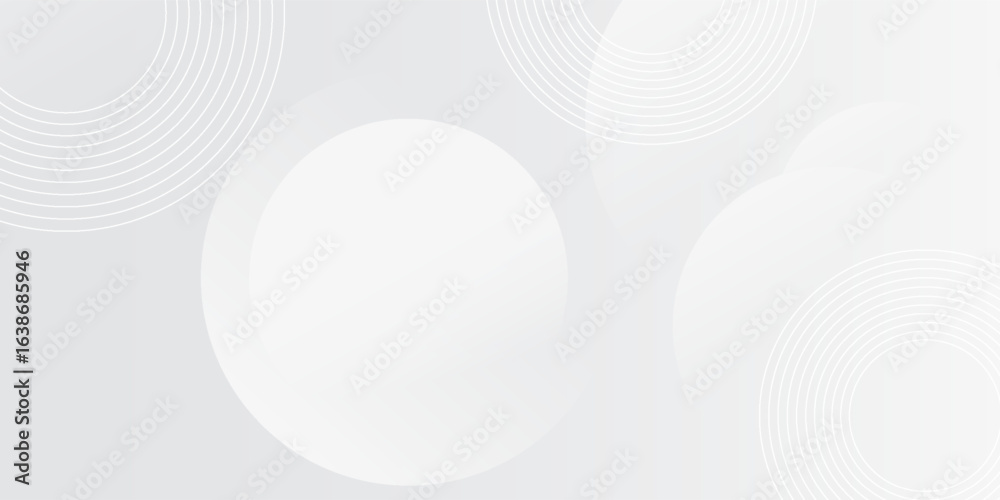 Fototapeta premium White geometric abstract background three layer overlap layer on bright space with lines effect decoration. Simple 3D Vector Illustration