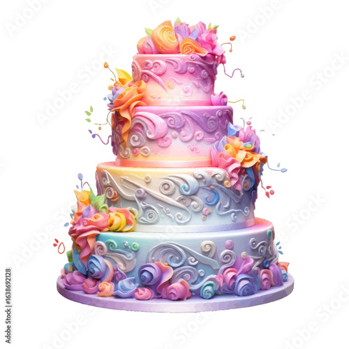 wedding cake isolated on white