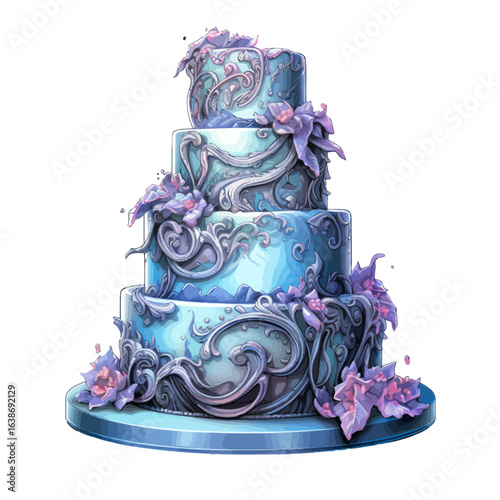 wedding cake isolated on white