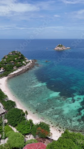 Aerial video over Tambon Ko Tao Thailand