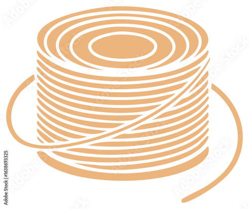Roll of String Rope Cord Fiber Material in Vector Illustration