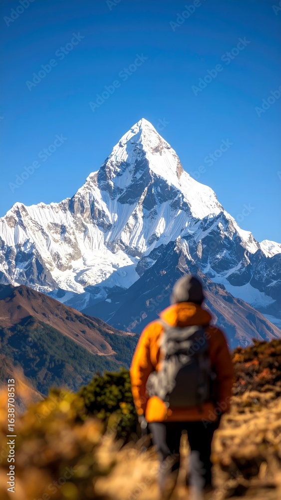 Fototapeta premium Himalayan mountain peak with snowy summit