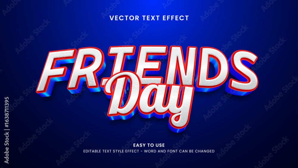 Fototapeta premium friends day editable text effect