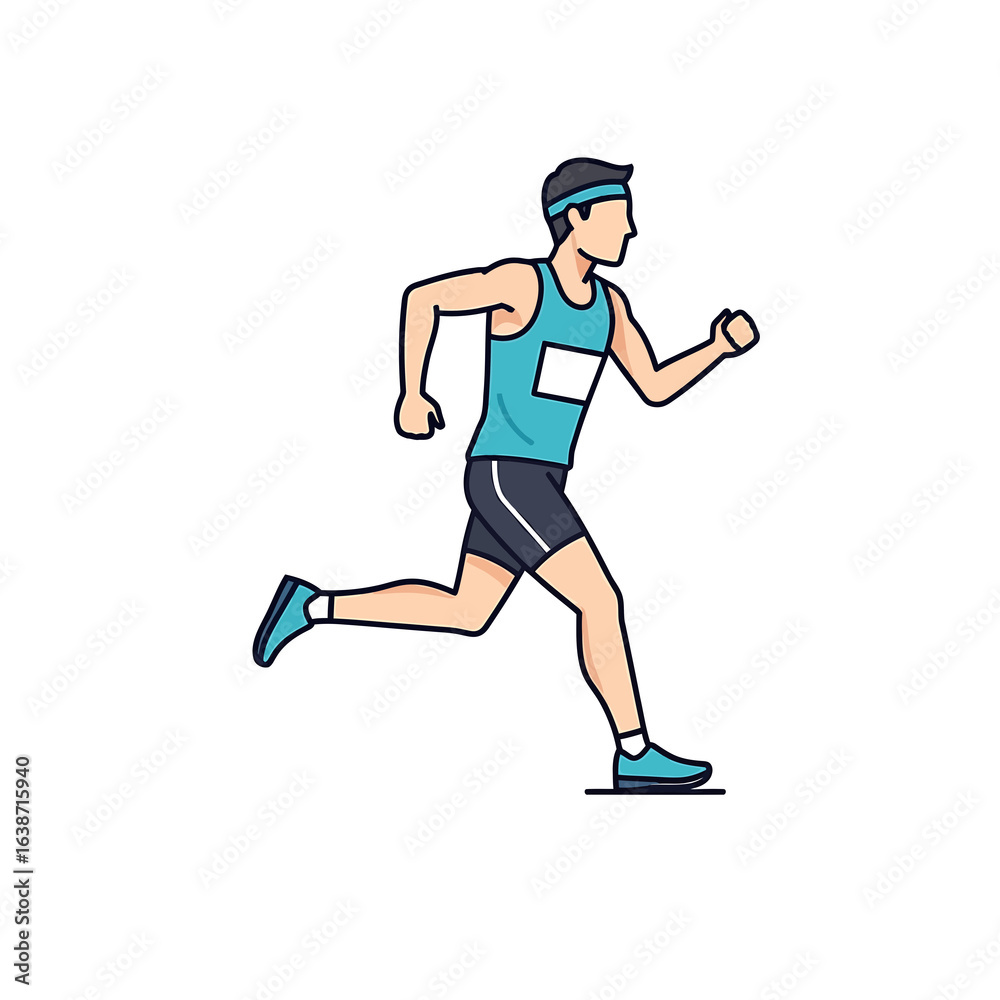 Fototapeta premium Runner in Motion Illustration