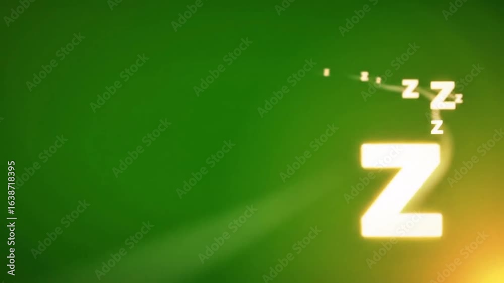 Zzz sleepy sign on green screen 