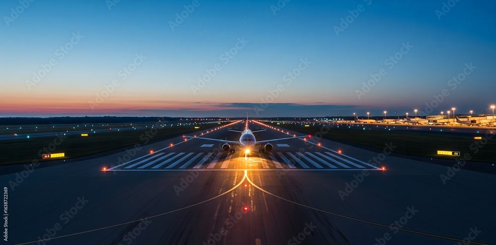 Fototapeta premium Airplane in the runway