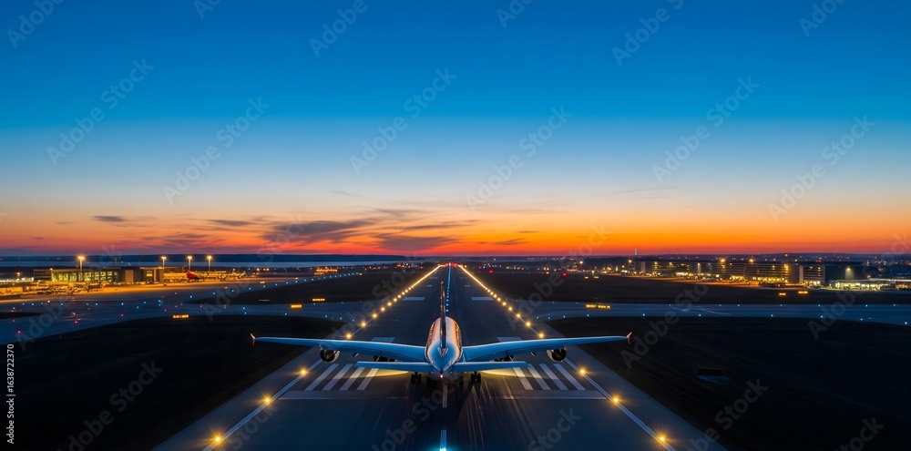Fototapeta premium Airplane in the runway