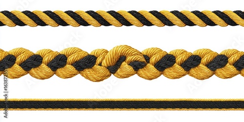 Gold and black braided and twisted cord