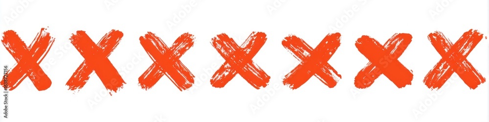 Obraz premium Series of hand-drawn orange X's