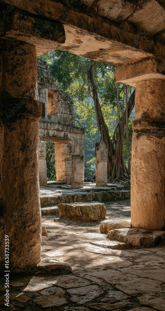 Obraz premium Sun-drenched ruins, ancient columns