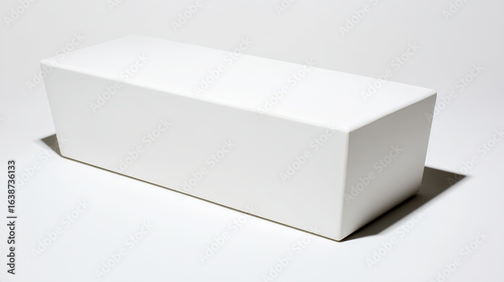 Naklejka premium Blank rectangle on white surface, simplicity and clean design in focus
