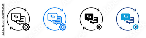 Auto responder icon set multiple style collection