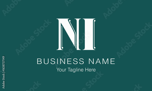 NI N ni initial logo | initial based abstract modern minimal creative logo, vector template image. luxury logotype logo, real estate homie logo. typography logo. initials logo