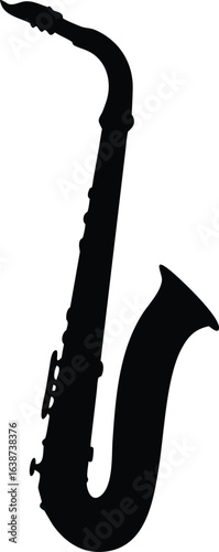 Silhouette of a Saxophone Musical Instrument