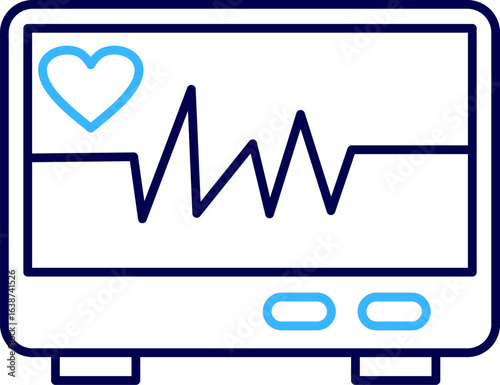 Vector of ECG monitor. Heart beat on monitor screen. Heart Rate Monitor Icon. cardiogram flat icon