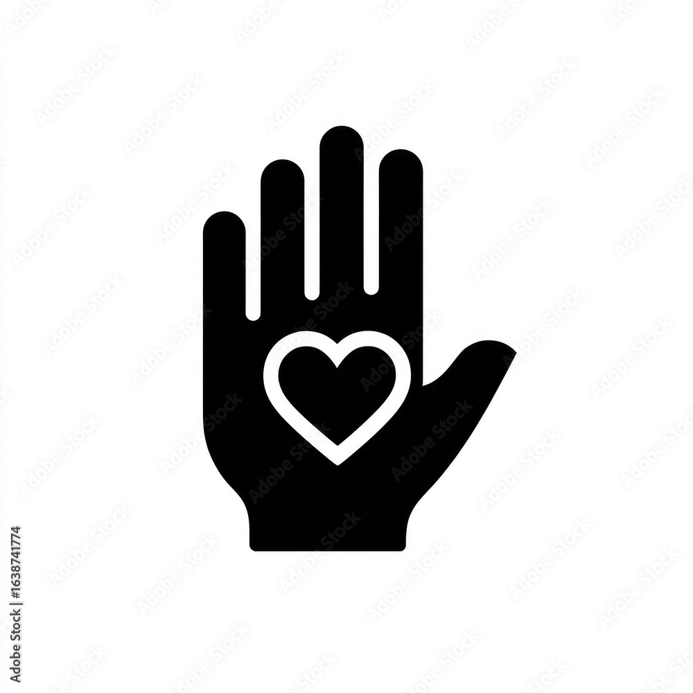 Fototapeta premium Hand holding a heart icon