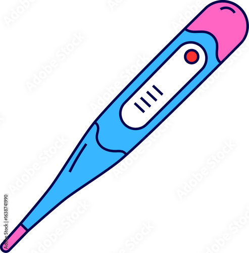 Digital thermometer. medical thermometer vector illustration. Digital thermometer displaying a temperature reading, isolated on white background.