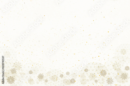 金粉が舞う和柄模様のベージュの和紙素材