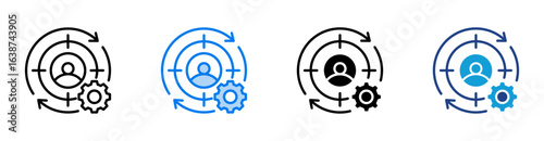 Personalization icon set multiple style collection