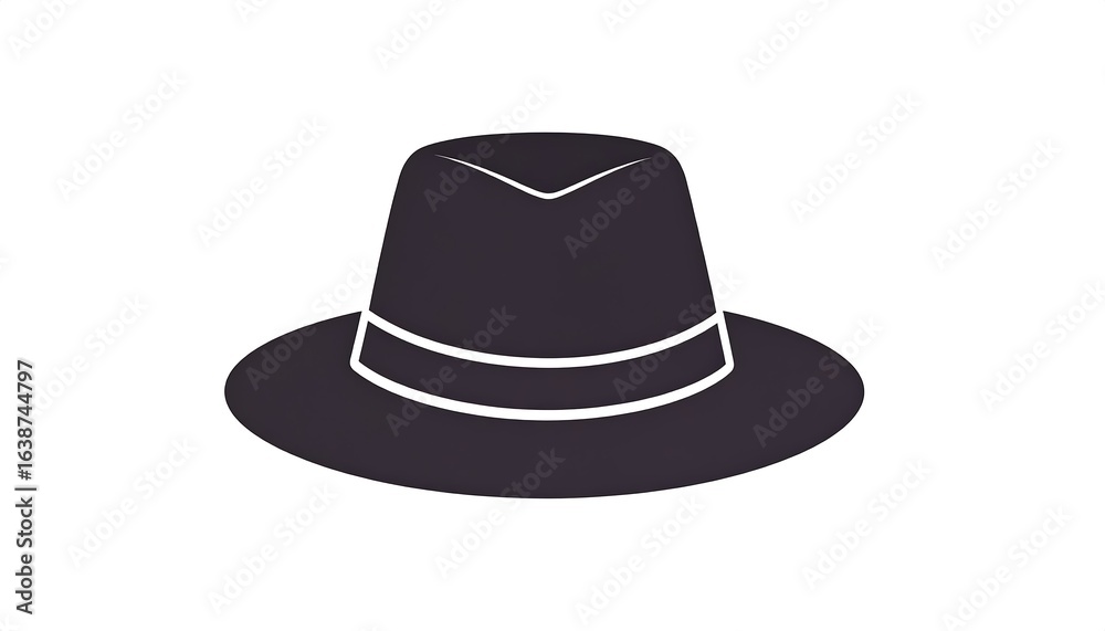 Fototapeta premium Silhouette of a fedora hat.