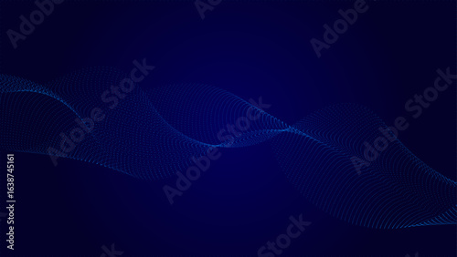 Abstract light blue halftone undulate net background. Abstract air flowing particle wallpaper. network technology background. Modern digital datum and science concept. vector illustration