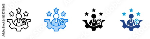 Expertise icon set multiple style collection