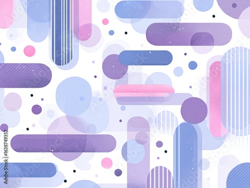 Abstract pattern of overlapping shapes in soft pastel shades