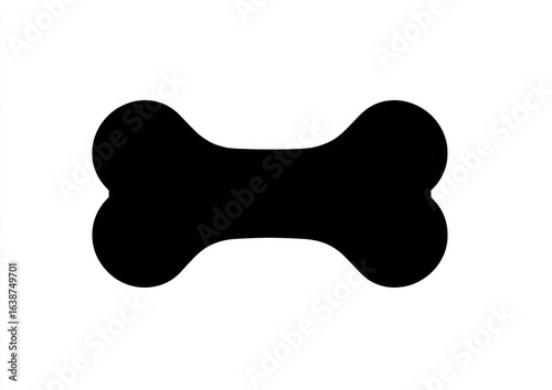 Simple black dog bone graphic (2)