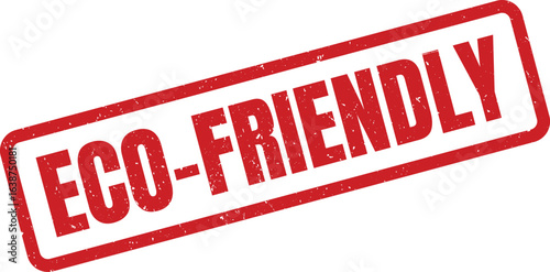 Red ecofriendly stamp with distressed texture indicating sustainable and responsible practices