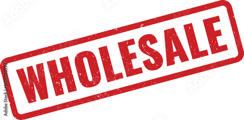 Red Rubber Stamp Impression with the Word Wholesale