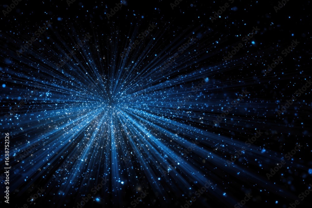 Obraz premium Abstract Blue Light Burst Background
