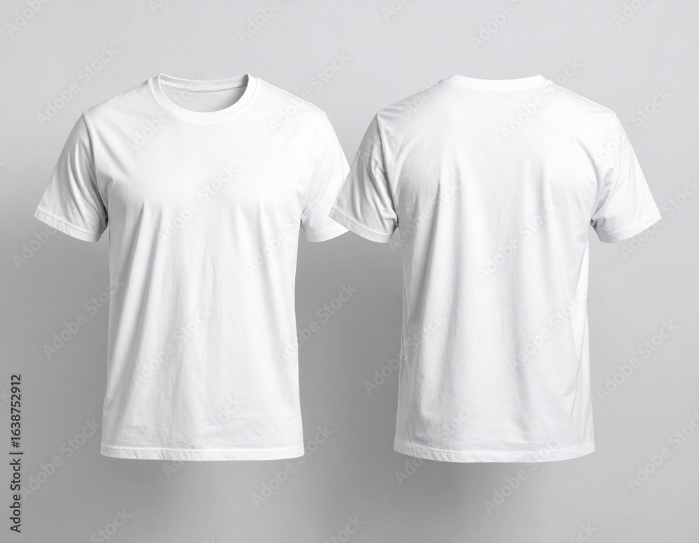 Blank White T-Shirt Front and Back Mockup Template for Print Design Blank White T-Shirt Front and Back Mockup Template for Print Design