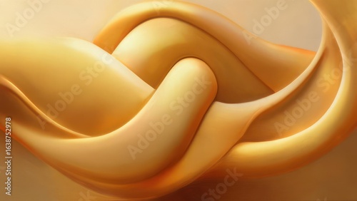 Luminous Golden Waves Intertwined in a Soft, Sculptural Embrace