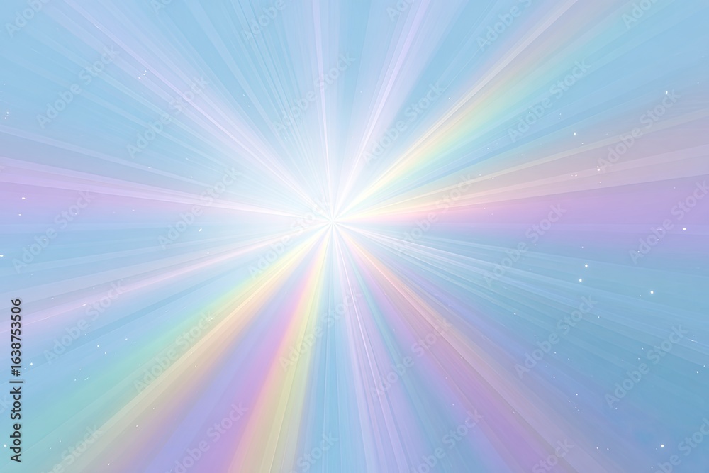 Obraz premium Pastel radiant burst, light rays, soft colors