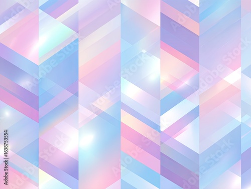 Abstract geometric pattern with soft pastel colors.  Vertical lines of translucent, overlapping,  diamond-shaped elements.  Delicate, glowing highlights