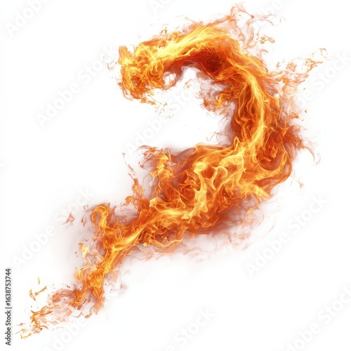 Abstract Fiery Flame Design With Orange Tones