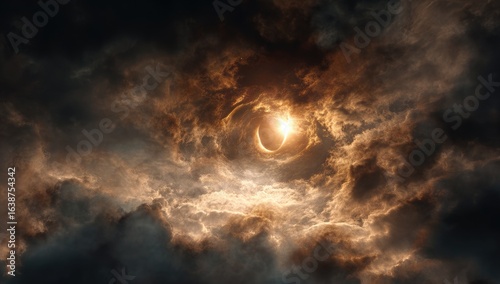 Sun obscured by ominous clouds