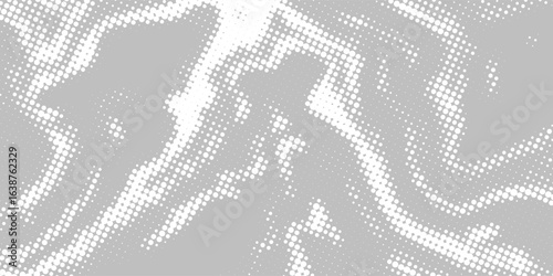 Dot grid pattern vector illustration. Simple black white point background with small and large polka dots. Abstract futuristic dotted mesh with gradient effect. Vector halftone