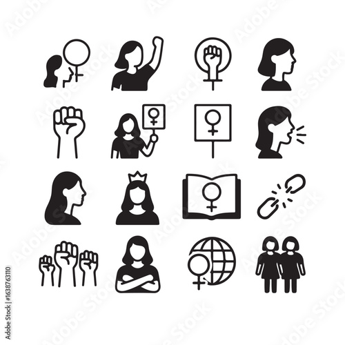 Feminis  icon set