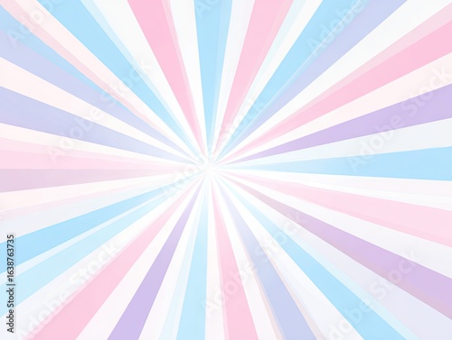 Pastel radial stripes radiate from a central point, creating a sunburst effect